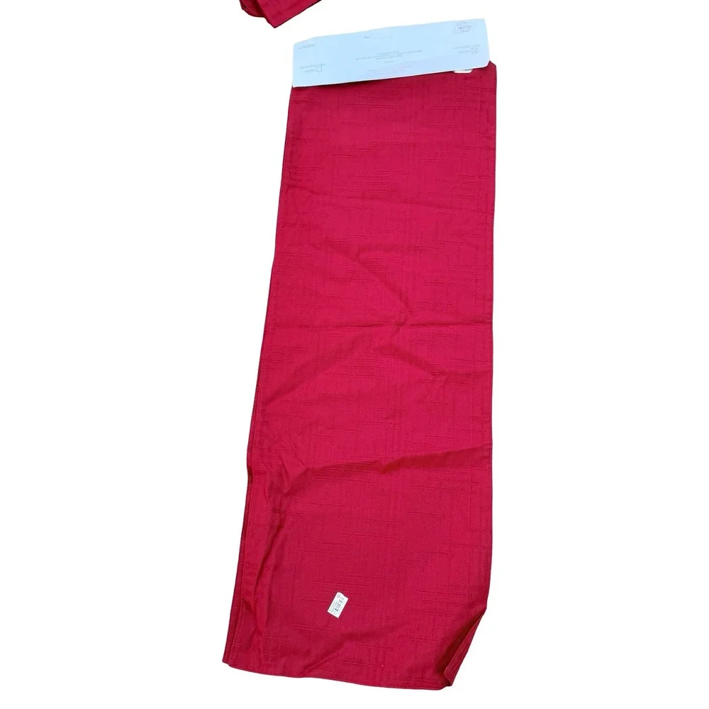 Vintage Waterford Linens Clifden Red Table Runner 16x90 8 Napkins Set Christmas